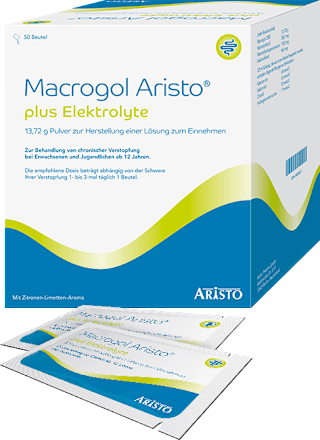 Macrogol ARISTO plus Elektrolyte Beutel 50 x á 13,72 g Pulver zur Herstellung einer Lösung zum Einnehmen ARISTO