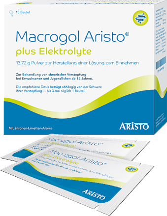 Macrogol ARISTO plus Elektrolyte Beutel 10 x á 13,72 g Pulver zur Herstellung einer Lösung zum Einnehmen ARISTO