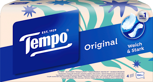 Taschentücher Box Quick & Easy Öffnung Tempo