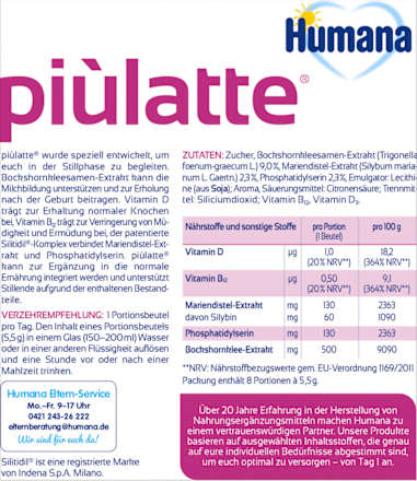 Piulatte mit Bockshornklee  Humana