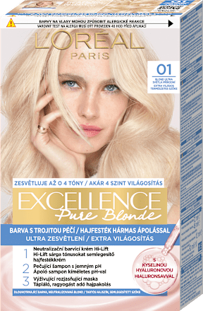 barva na vlasy Pure Blonde Blond ultra světlá přírodní 01 L'ORÉAL PARiS EXCELLENCE Creme