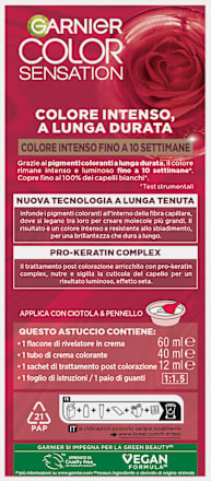 Colorazione permanente in crema rosso intenso 6.60 GARNIER Color Sensation