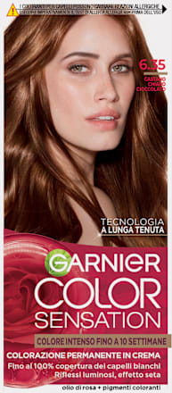 Colorazione permanente in crema castano chiaro cioccolato 6.35 GARNIER Color Sensation