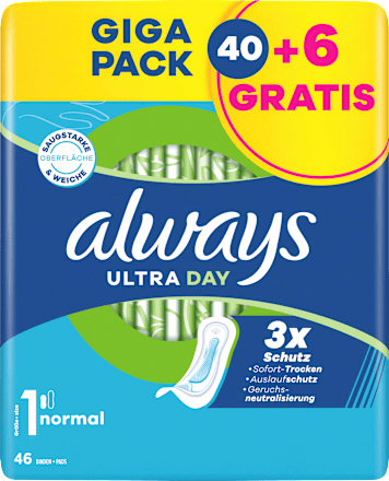Binden Ultra Days 1 Normal Giga Pack always