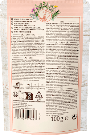 Nassfutter Katze mit Huhn & Lachs Wildes Land