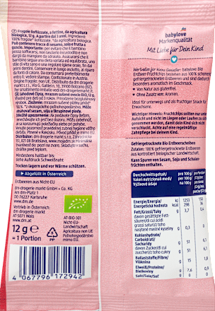 Kindersnack Erdbeer-Fruchtchips ab 3 Jahren babylove