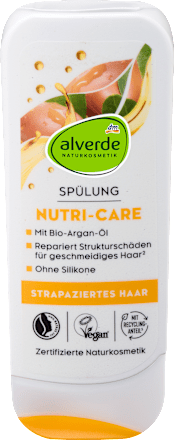 balzám na vlasy Nutri Care bio arganový olej a bio jojobový extrakt alverde NATURKOSMETIK