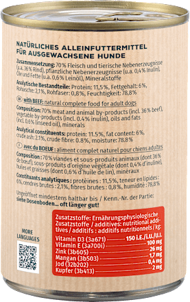 Nassfutter Hund Rind Primox