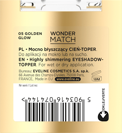 Wonder Match sjenilo za oči – 05 Golden Glow EVELINE COSMETICS