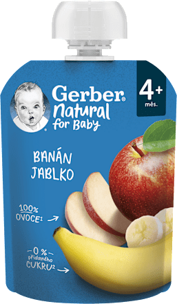 příkrm v sáčku banán & jablko Gerber