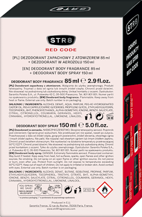 Zestaw upominkowy dezodorant zapachowy i dezodorant Red Code STR8