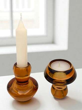 Teelichthalter aus Glas, Pilz, braun Dekorieren & Einrichten