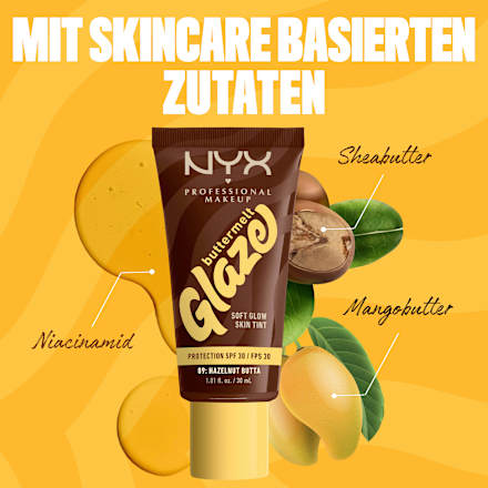 Foundation Buttermelt Glaze mit LSF 30, 09 Hazelnut Butta NYX PROFESSIONAL MAKEUP