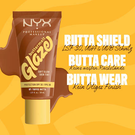 Foundation Buttermelt Glaze mit LSF 30, 07 Toffee Butta NYX PROFESSIONAL MAKEUP