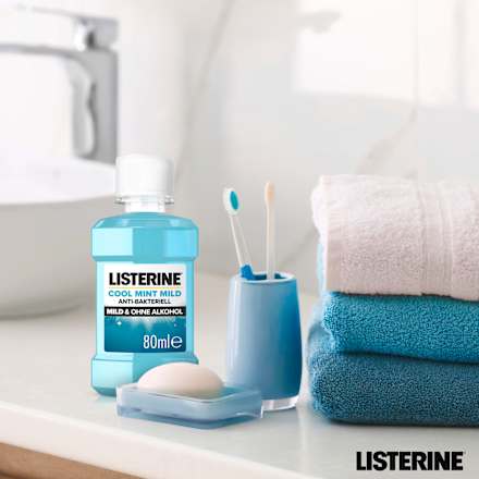 Mundspülung Cool Mint Mild, Reisegröße Listerine