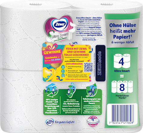 Toilettenpapier Ultra Smart 4-lagig (4x280 Blatt) Zewa