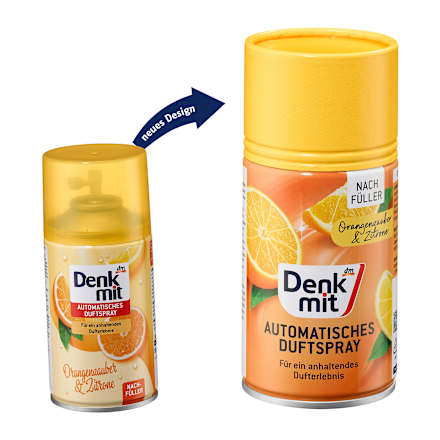 Lufterfrischer Automatisches Duftspray Orangenzauber & Zitrone Nachfüllpack Denkmit