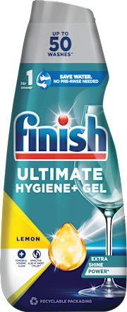 Finish Ultimate Hygiene+ gel za strojno pranje posuđa – limun Finish