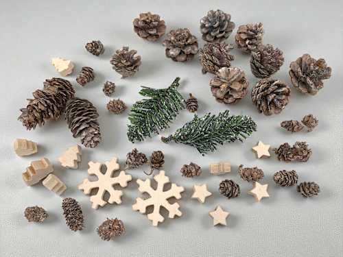 Zapfen & Holzstreu im Netzbeutel Dekorieren & Einrichten