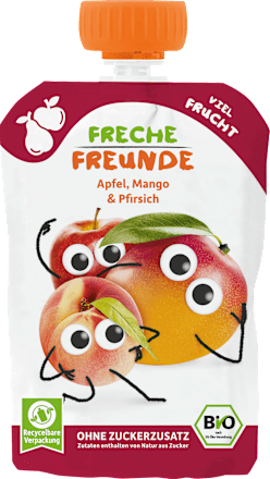 Bio Quetschie Apfel, Mango & Pfirsich Freche Freunde