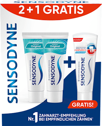 Zahnpasta Set MultiCare Original + Sensitivität & Zahnfleisch 2+1 Gratis Sensodyne