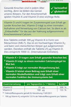 Vitamin K2 + D3 1000 I.E. Mini-Tabletten Doppelherz