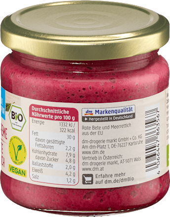 Brotaufstrich Rote Beete Meerrettich dmBio
