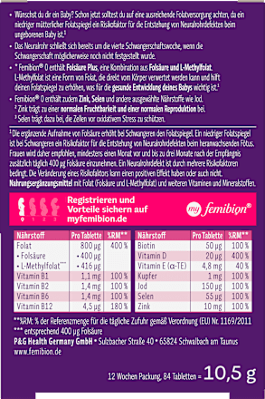 Femibion 0 Baby Planung Tabletten 84 St femibion