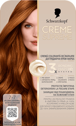 Vopsea permanentă 7-7 Blond arămiu Schwarzkopf CREME SUPREME