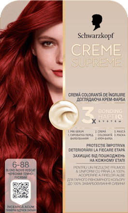 Vopsea permanentă 6-88 Blond închis roșcat Schwarzkopf CREME SUPREME