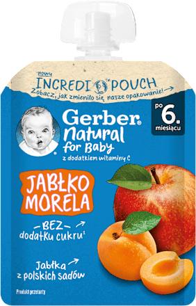 Mus owocowy jabłko, morela po 6. miesiącu Gerber
