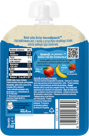 Mus owocowy jabłko, banan, truskawka po 6. miesiącu życia Gerber