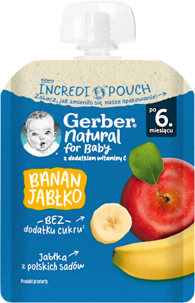 Mus owocowy banan, jabłko po 6. miesiącu Gerber