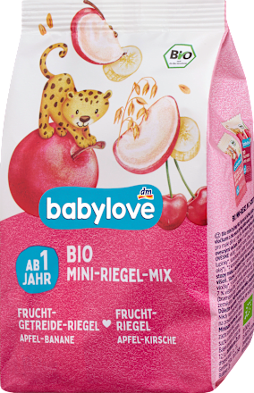 Bio mini sadne rezine in sadno-žitne rezine (8 × 12,5 g) babylove