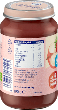 Früchte Erdbeere & Himbeere in Apfel ab dem 5. Monat babylove