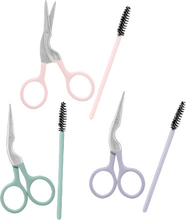 Škarjice za oblikovanje obrvi s krtačko, več različic ebelin