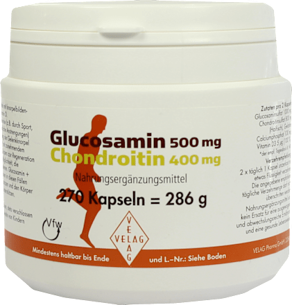Velag Pharma Glucosamin 500 mg + Chondroitin 400 mg Kapseln 270 St VELAG PHARMA