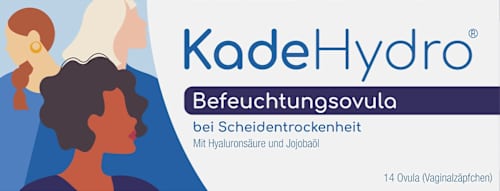 KadeHydro Befeuchtungsovula bei Scheidentrockenheit mit Hyaluronsäure und Jojobaöl KadeHydro