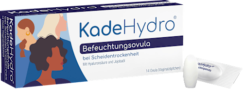 KadeHydro Befeuchtungsovula bei Scheidentrockenheit mit Hyaluronsäure und Jojobaöl KadeHydro