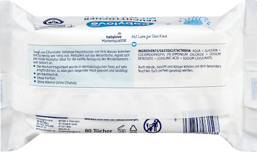 Feuchttücher mit 99 % Wasser (4x80 St) babylove