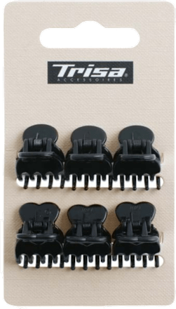 Малки щипки за коса, черни TRISA