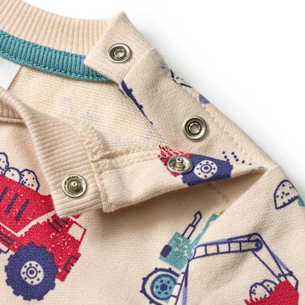 Sweatshirt mit Baustellen-Muster, beige, Gr. 86 ALANA