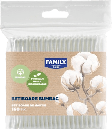 Bețișoare de urechi din bumbac FAMILY CARE