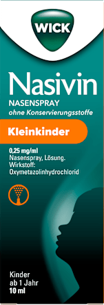 WICK Nasivin 0,25 mg/ml Oxymetazolinhydrochlorid Nasenspray ohne Konservierungsstoffe Kleinkind WICK