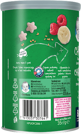 Chrupki ryżowo-pszenne banan malina Gerber Organic