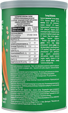 Chrupki pszenno-owsiane marchewka pomarańcza organic  Gerber Organic
