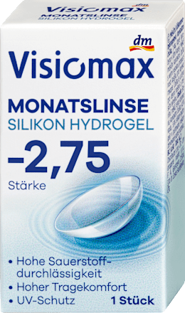 kontaktní čočky měsíční silikonové -2,75 DP visiomax