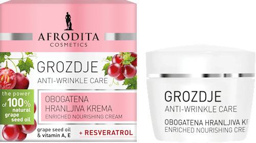 Obogatena hranljiva krema Grapes Anti-wrinkle Care AFRODITA