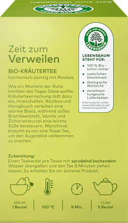 Kräutertee "Zeit zum Verweilen" (20 Beutel) LEBENSBAUM