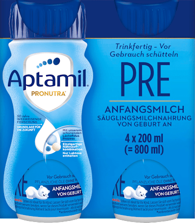 Anfangsmilch Pre trinkfertig von Geburt an 4x200ml Aptamil